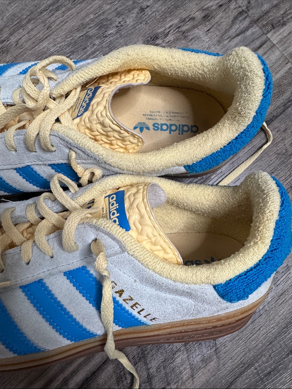 Adidas Gazelle Bold Sneakers Almost Blue Yellow Size 7 - Picture 8 of 10